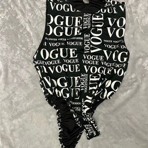 Black and White Vogue Print Bodysuit